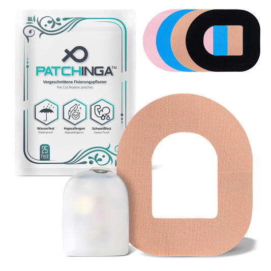 PATCHINGA fixation plaster for OmniPod 25 pieces I self-adhesive patch with hole for tubeless insulin pump I waterproof - hypoallergenic