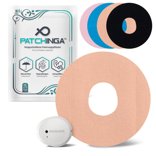 PATCHINGA | Dexcom G7 patches | 25 pack | extra hold | Sensor patch, fixing tape, overpatch, self-adhesive - waterproof - skin-friendly - available in 4 colors